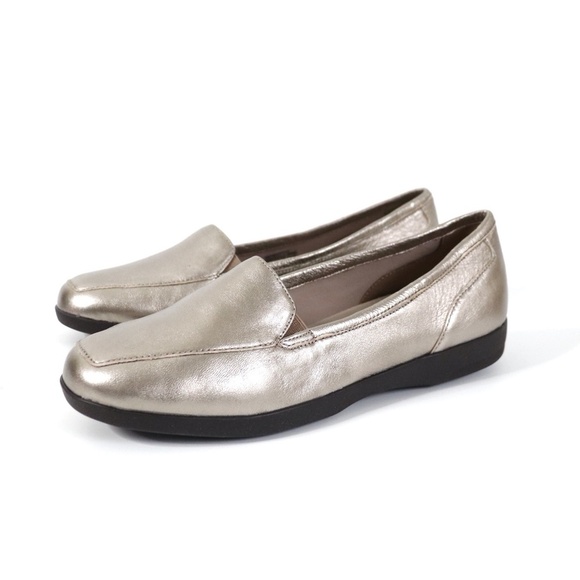 Easy Spirit Devitt Bronze Metallic Leather Slip-On Loafers Shoes Size 7.5 - Picture 5 of 8